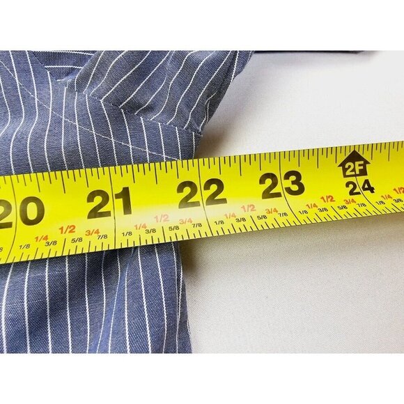 Stafford Regular Fit Size 15.5 34-35 Charcoal Gray White Pin Stripe Super Shirt - Picture 2 of 10